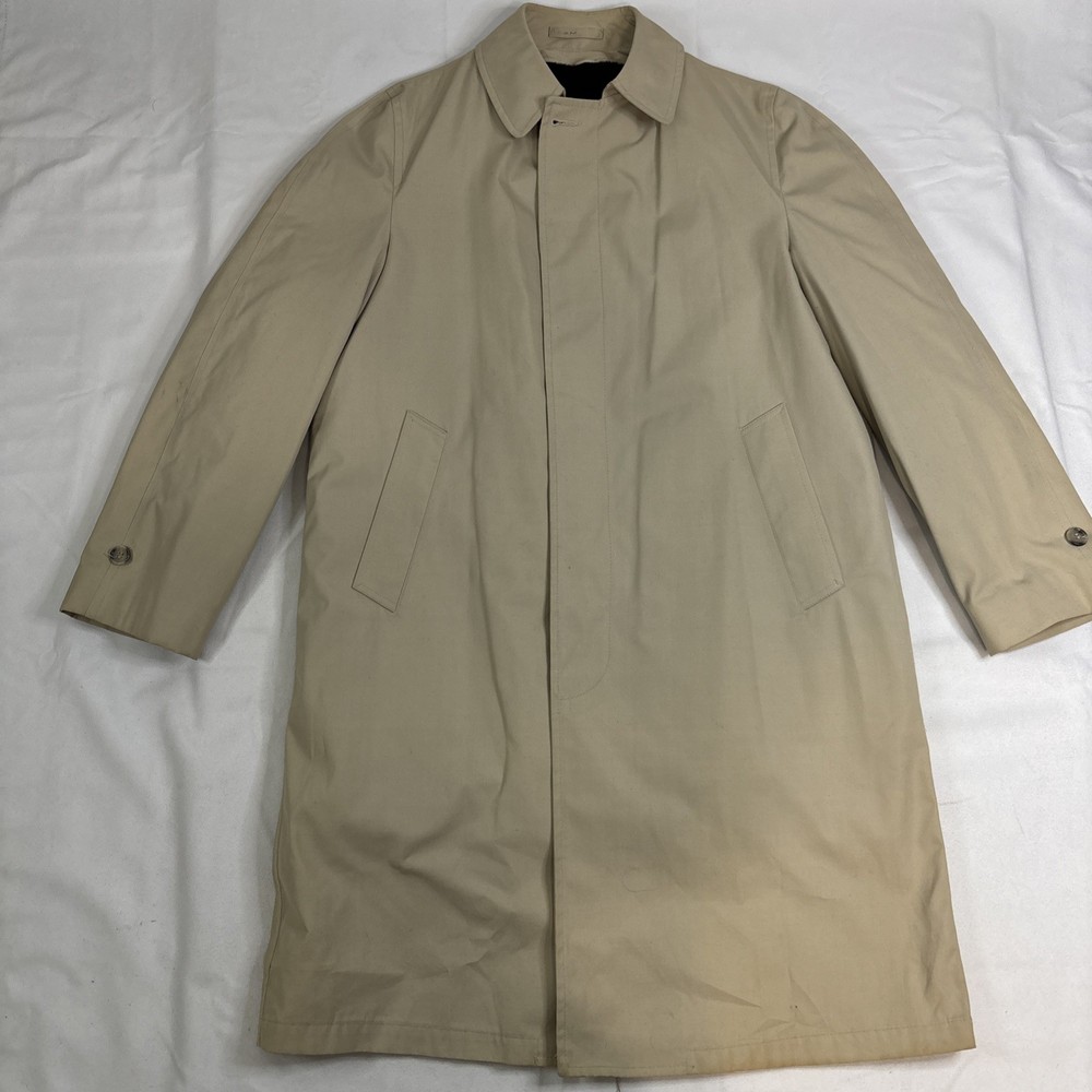 Clipper Mist Trench Coat Men's 36 Regular Beige Removable Lining
