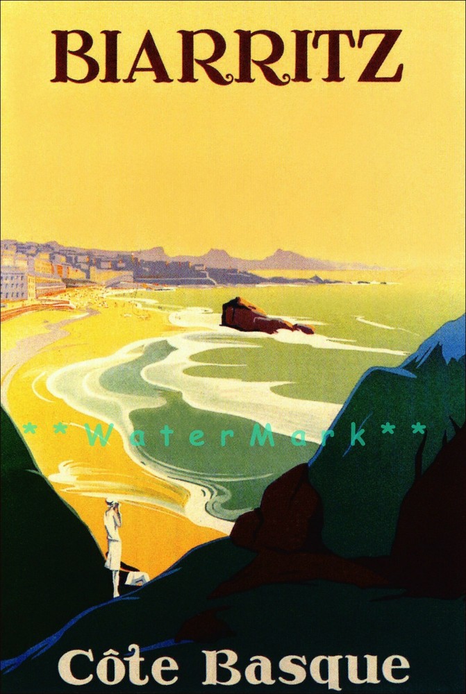 La Cote Basque 1925 Biarritz Vintage Poster Print Retro Art French Coast Travel
