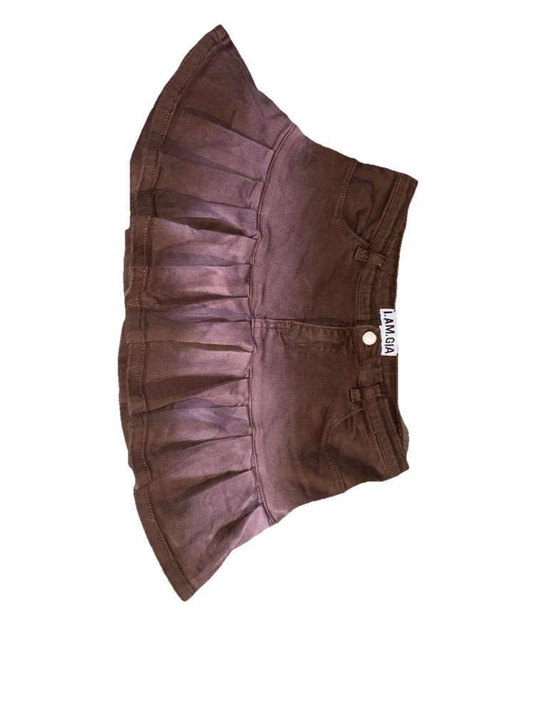 I.AM.GIA Mini Skirt Brown Purple Ombré Size Xs Back Pockets