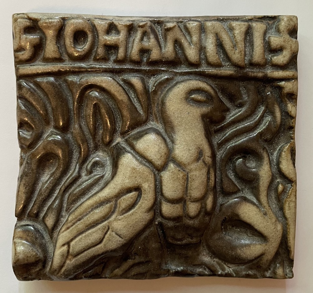 Mercer Moravian Pottery & Tile Works-St. John the Evangelist Tile (Eagle Symbol)
