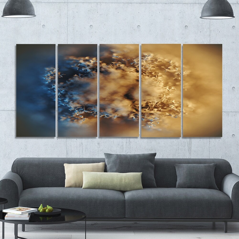 Designart Large Macro Prickly Texture Brown Abstract Oversized Canvas Wall Art