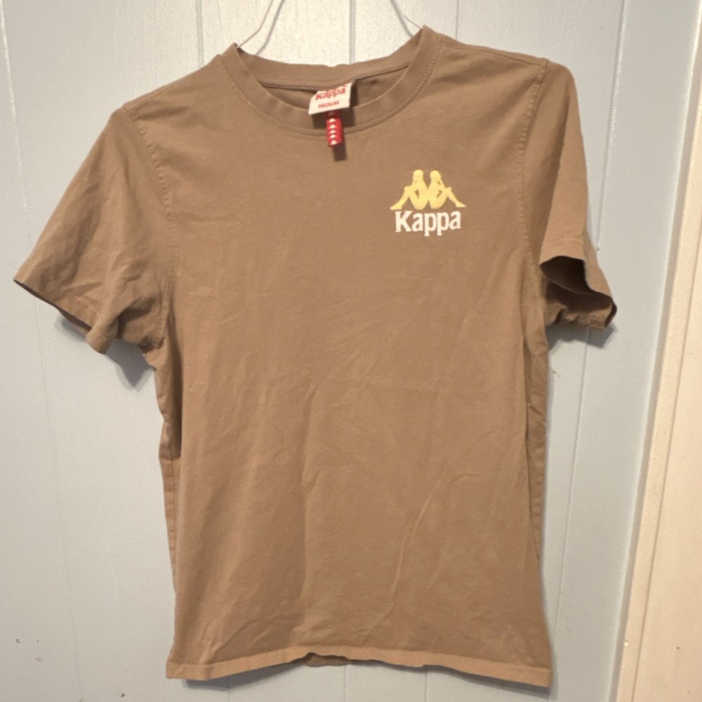 Kappa Brown Logo Cotton Crew Neck Short Sleeve Men's T-Shirt Size M