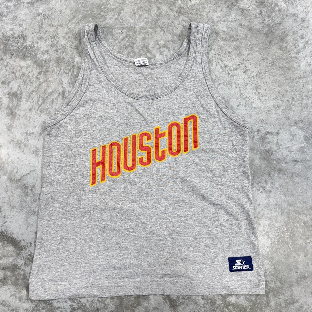 Vintage Starter Houston Tank Top Mens Medium NBA Basketball Retro 80s 90s USA