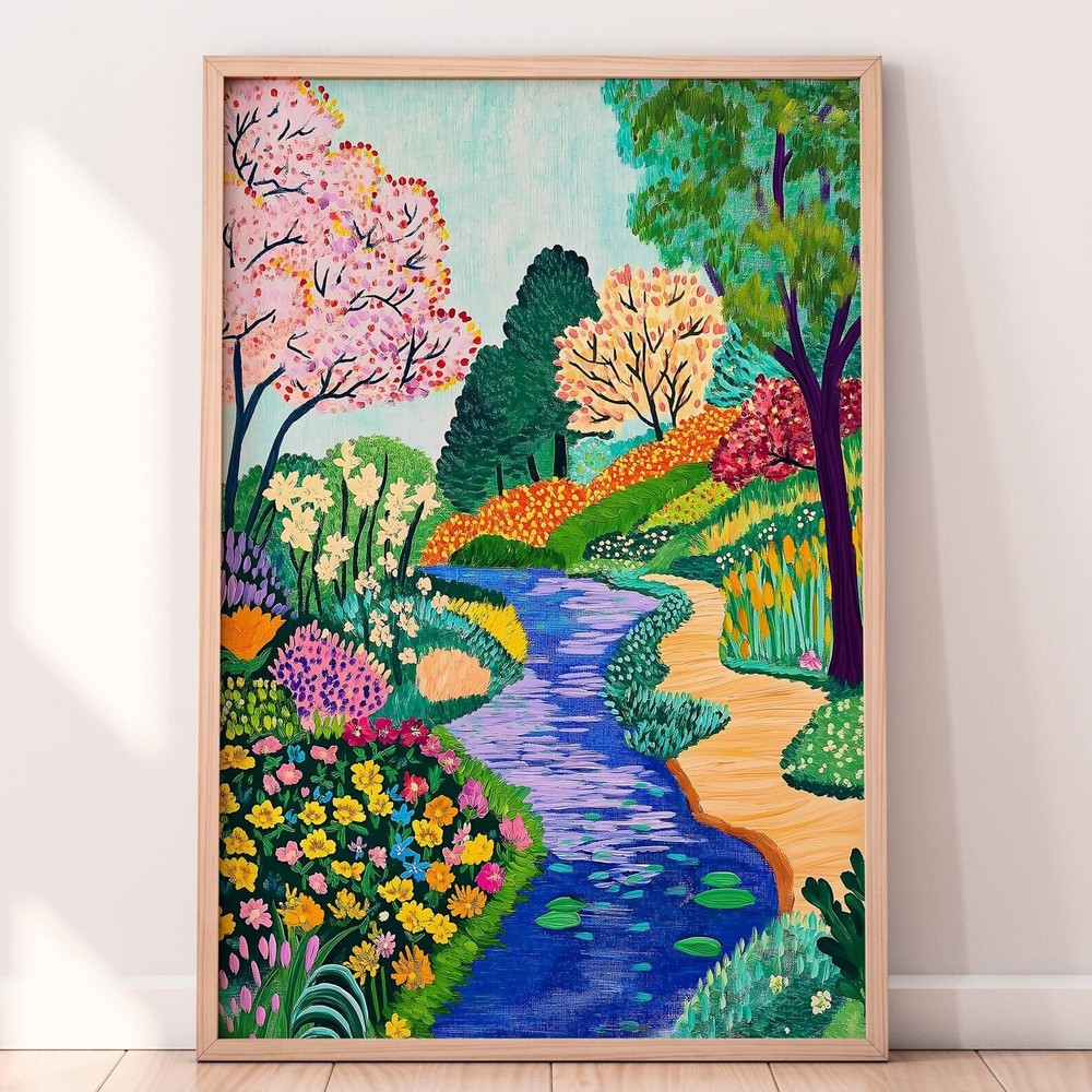 Abstract Colorful Forest Wall Art Acrylic Art Illustration Landscape Scenery-image