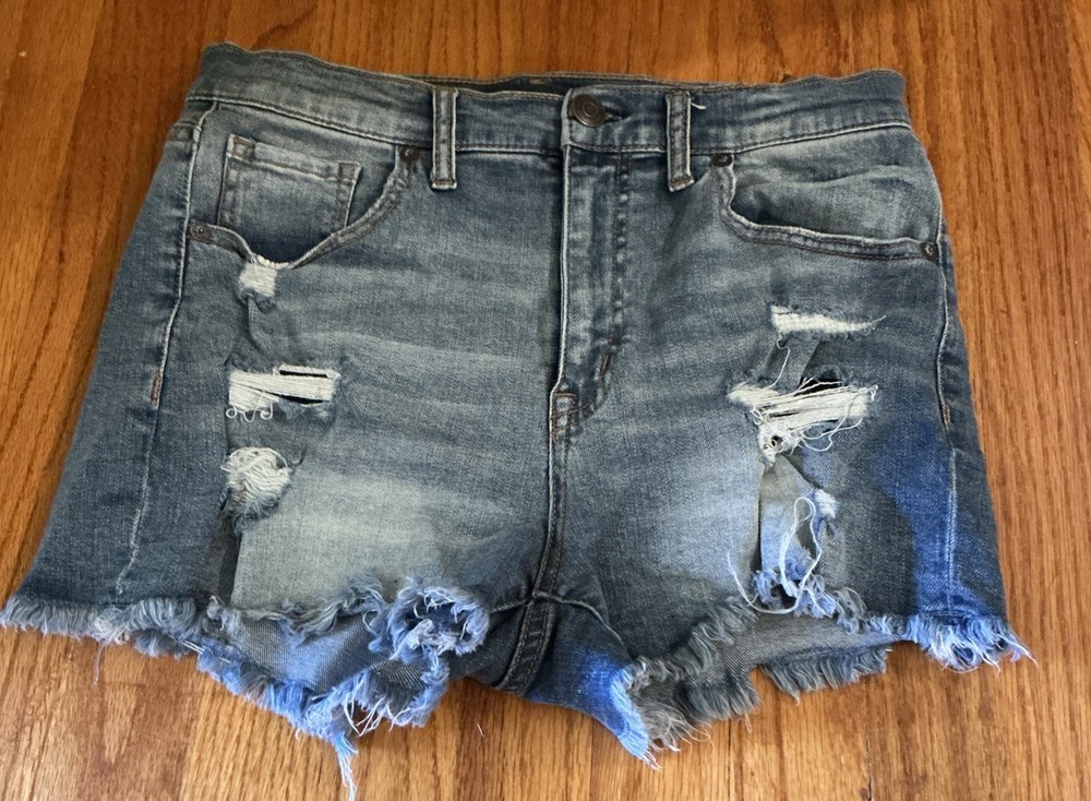Aero Aeropostale Women's Distressed Cut Off Denim Jean Shorts Size 8