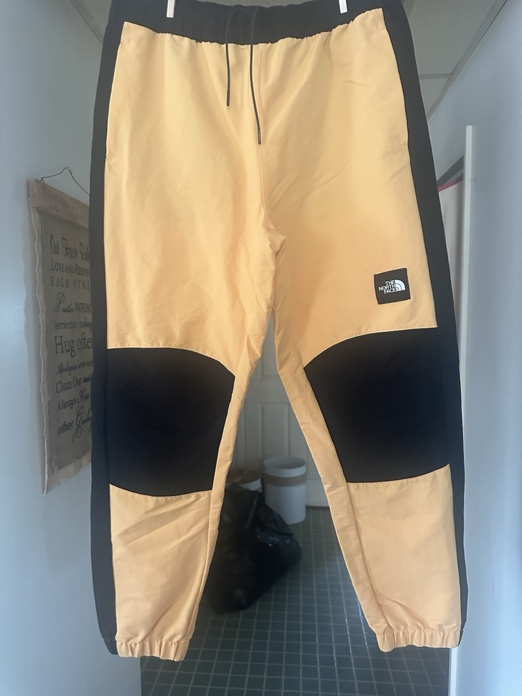 The North Face Mens XL Colorblock Jogger Pants FlashDry Drawstring Yellow Black
