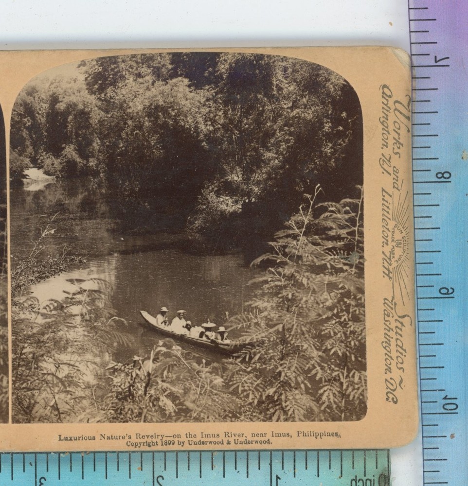 On Imus River near Imus Philippines Underwood Stereoview