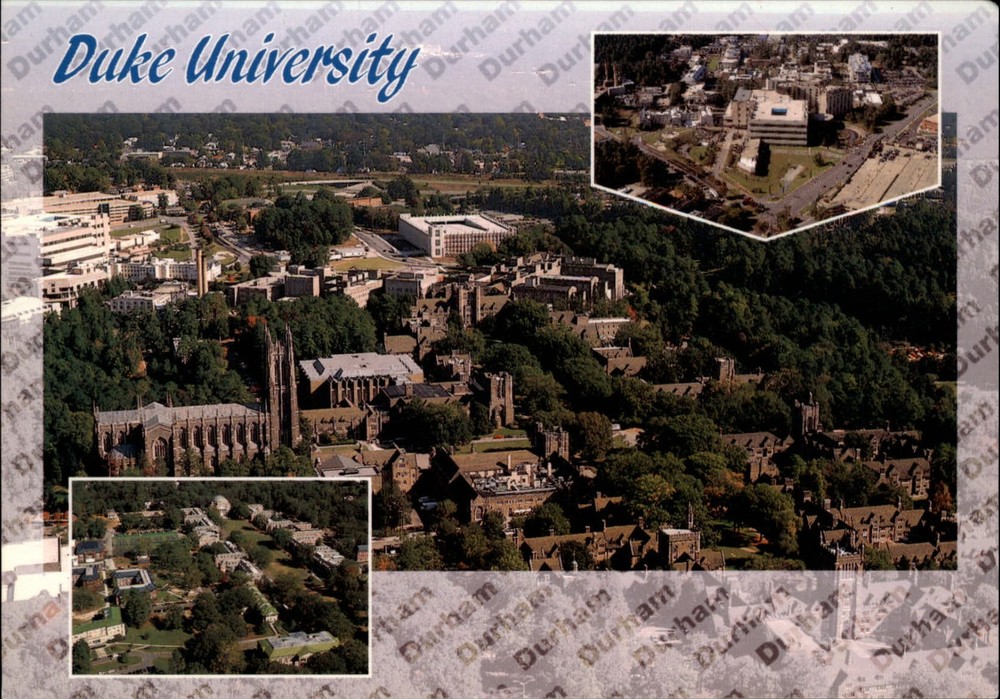 North Carolina Durham Duke University aerial view ~ unused postcard sku163