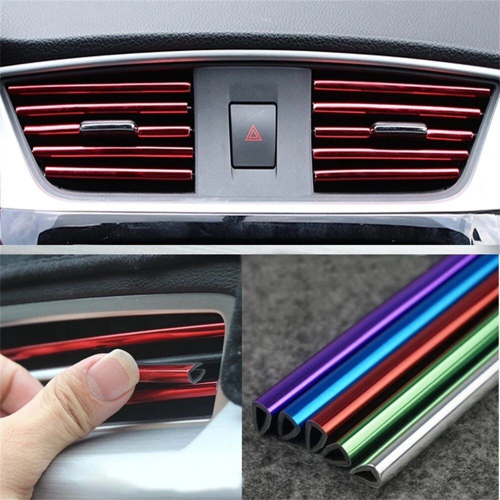10pcs Car Accessories Auto Air Conditioner Air Outlet Decoration Strips Cover