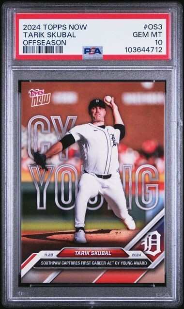 2024 Topps Now Cy Young AL #OS3 Tarik Skubal Detroit Tigers PSA 10