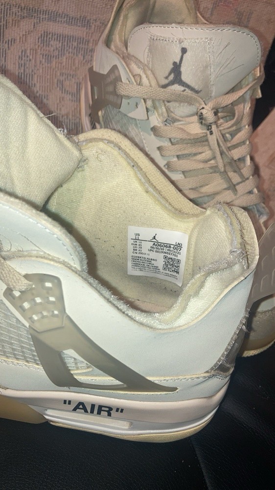 Size 13W / 11.5 Men’s- Jordan 4 SP x Off-White Mid Sail