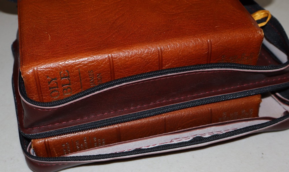 LDS Tan Bonded Leather Bible & Triple Combination Scriptures SET Mormon + Case