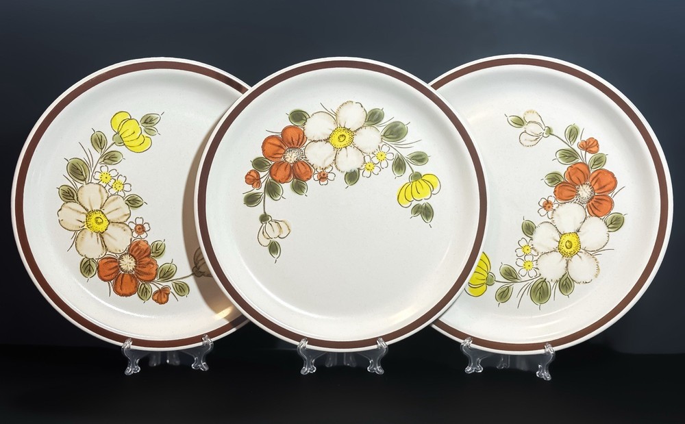 3 VINTAGE Sunnybrook by Woodhaven Collection Dinner Plates 10.5 INCH- Set Of 3