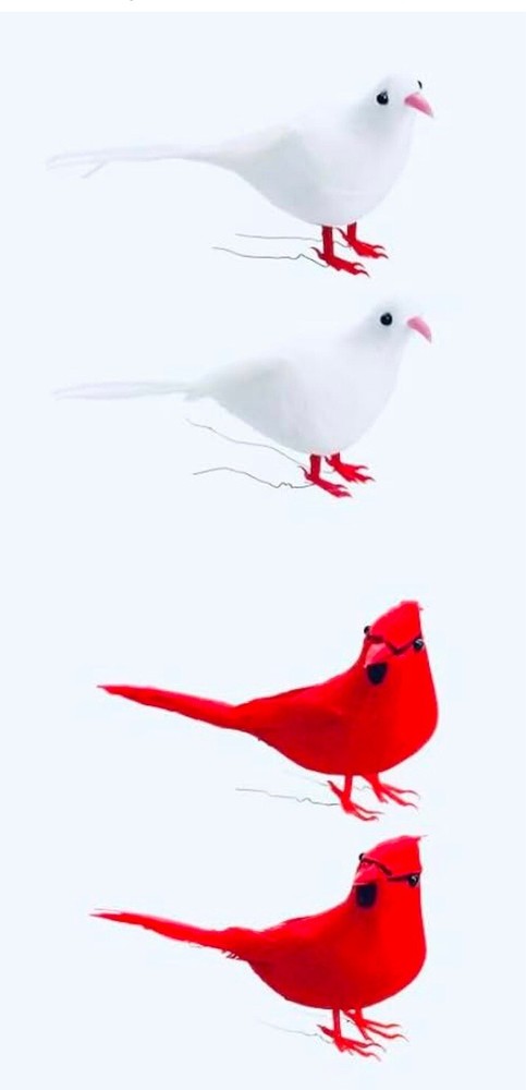 Christmas House Holiday Bird Ornaments, 4-pc. Pack