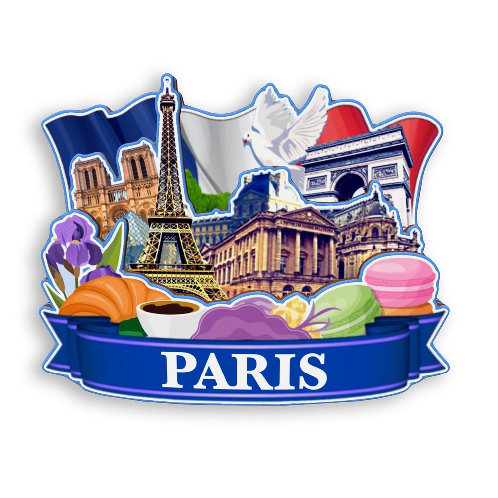 Paris France Refrigerator magnet 3D travel souvenirs wood craft gifts