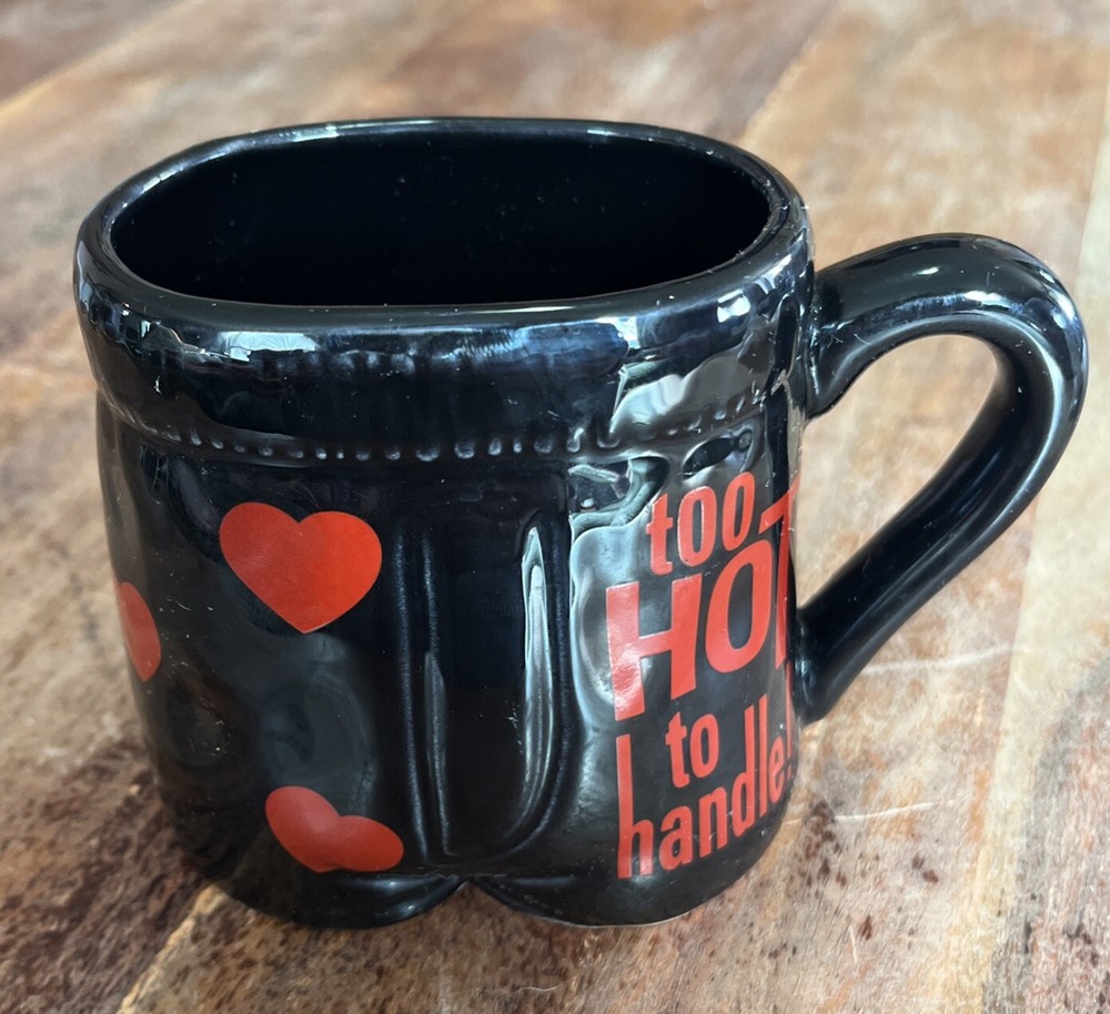 Boxer Shorts w/Hearts TOO HOT TO HANDLE ceramic coffee MUG Valentine's Day