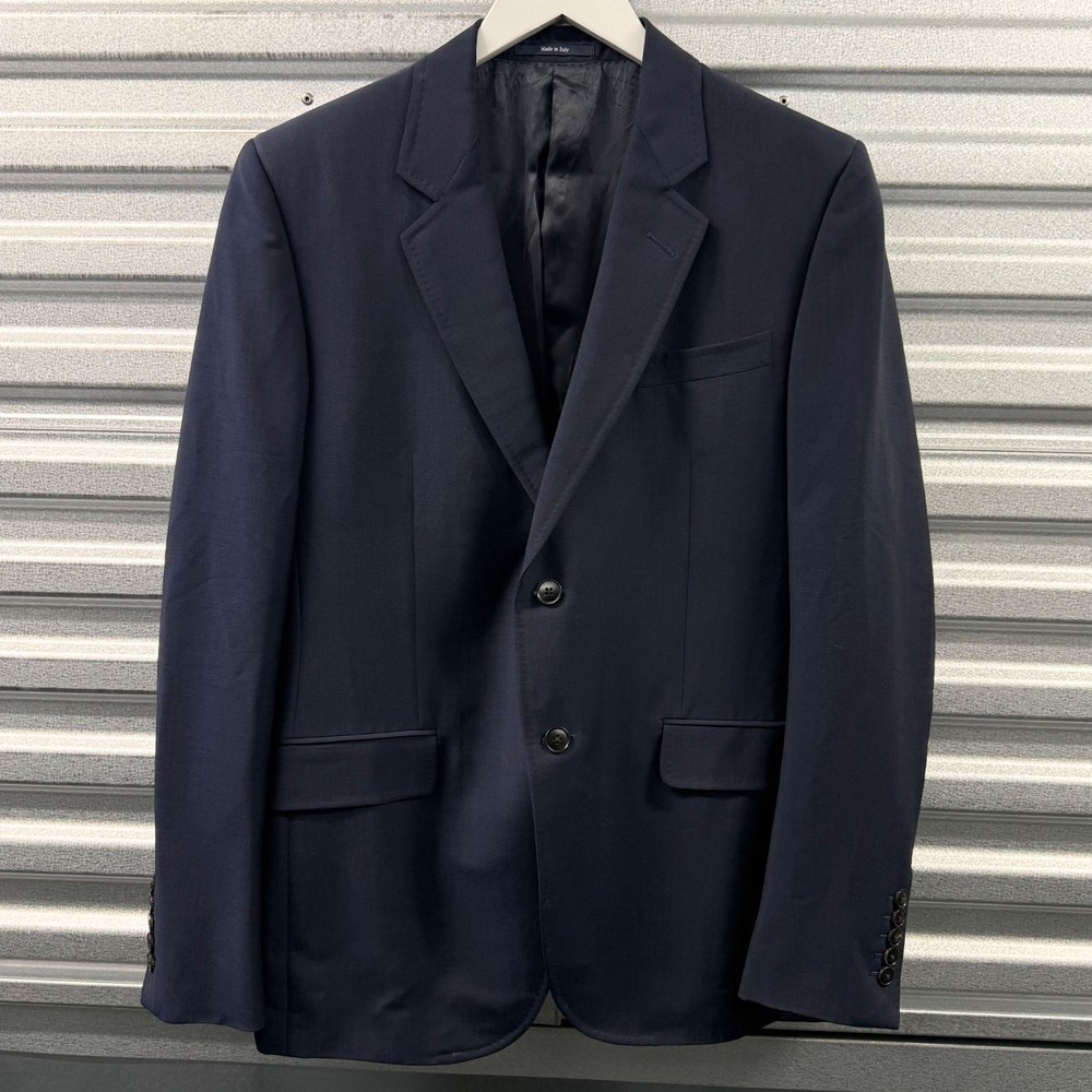 GUCCI Mens Dark Navy Blue Wool Mohair Slim Fit Blazer Jacket Size IT 50 US 40R