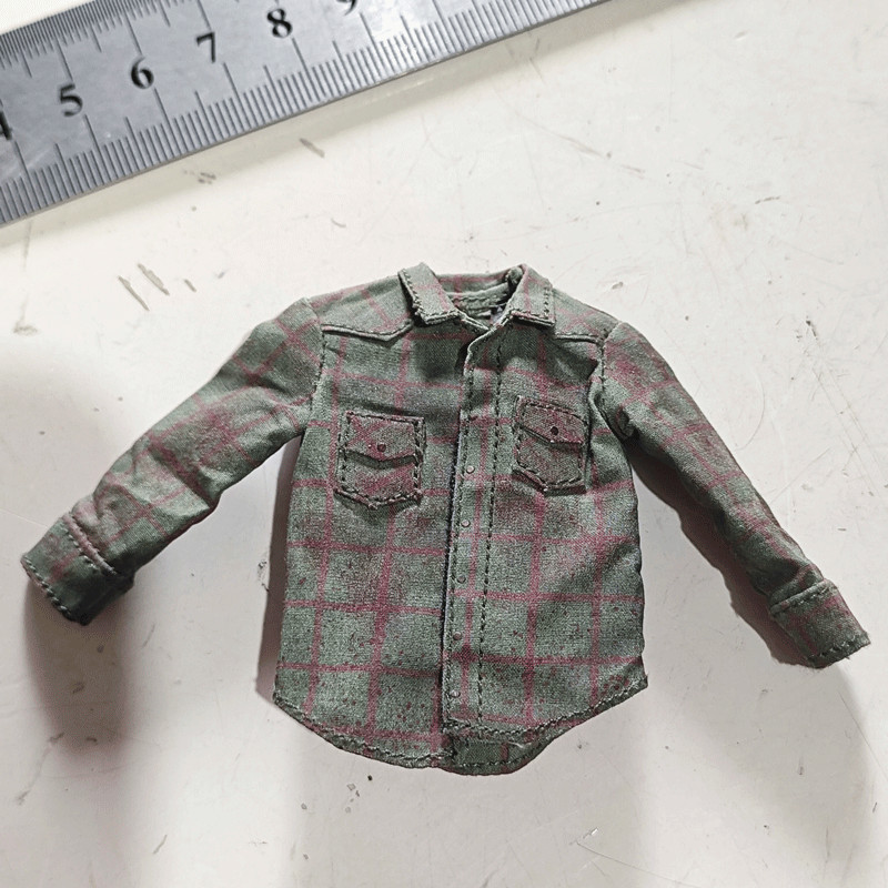 1/12 Scale Combat Plaid Shirt Top Clothes Model for 6'' Action Figure