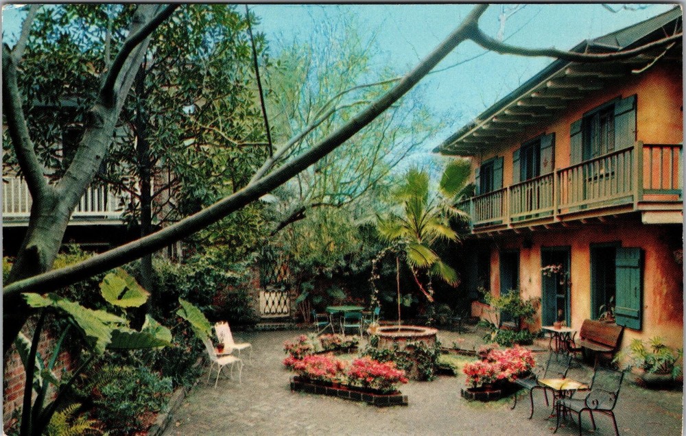 New Orleans LA-Louisiana, Patio Maison De Ville Hotel, Vintage Postcard