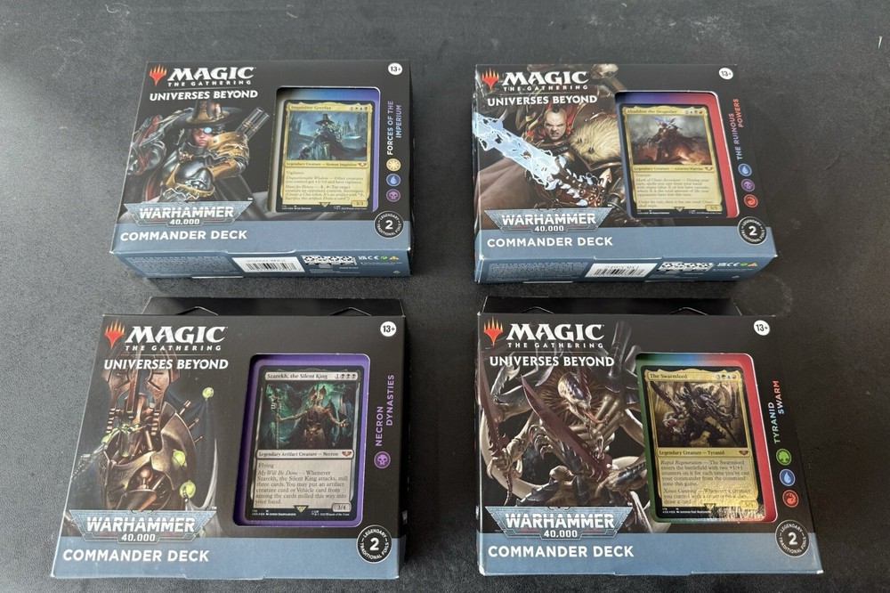 MTG – Warhammer 40,000 – Universes Beyond (40K)—Commander Deck Display Set of 4
