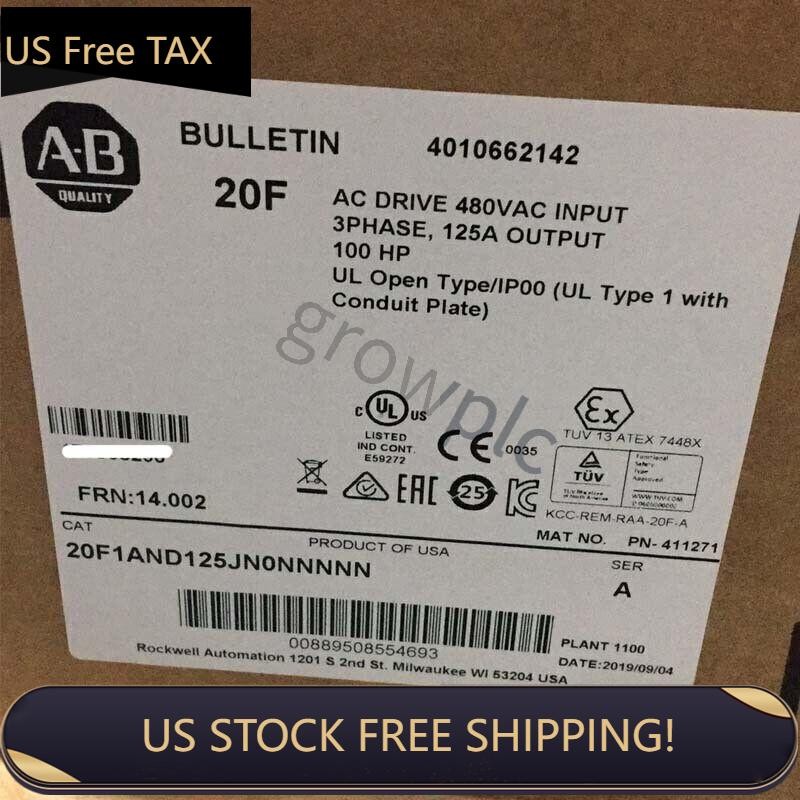 20F1AND125JN0NNNNN Allen-Bradley PowerFlex Air Cooled 753 AC Drive US Free Tax
