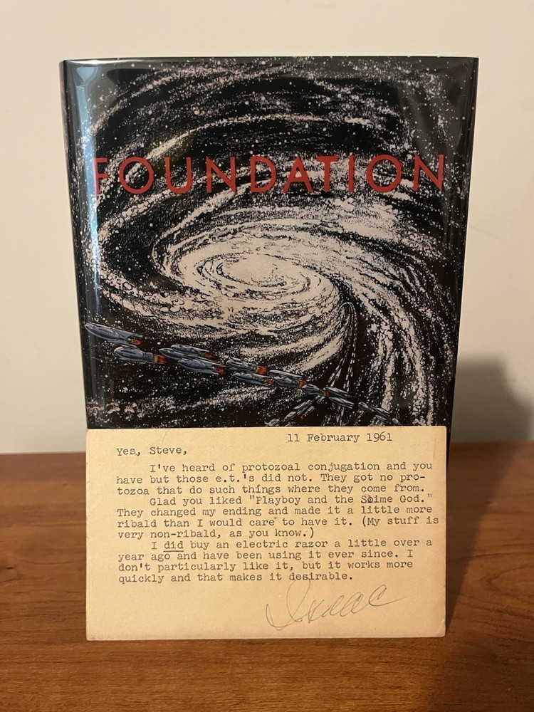 Foundation 1st Edition 1st Printing Isaac Asimov SIGNED Postcard Facsimile DJ