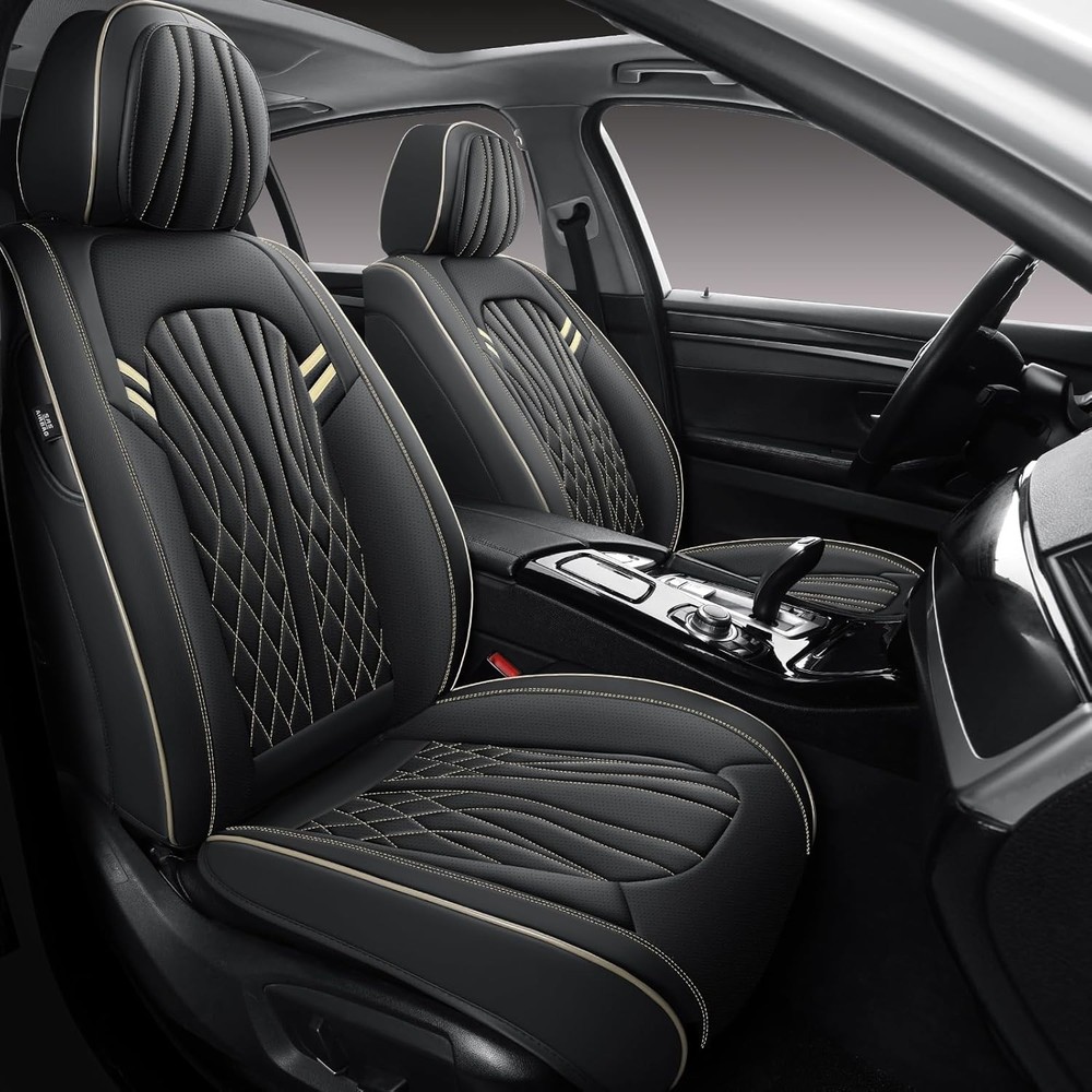 Top Leather Front Seat Covers for Mazda CX-5 2018–2024 Waterproof Black Beige