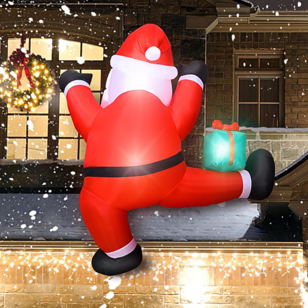 6 FT Christmas Inflatables Outdoor Decorations Climbing Santa Christmas Outdoor