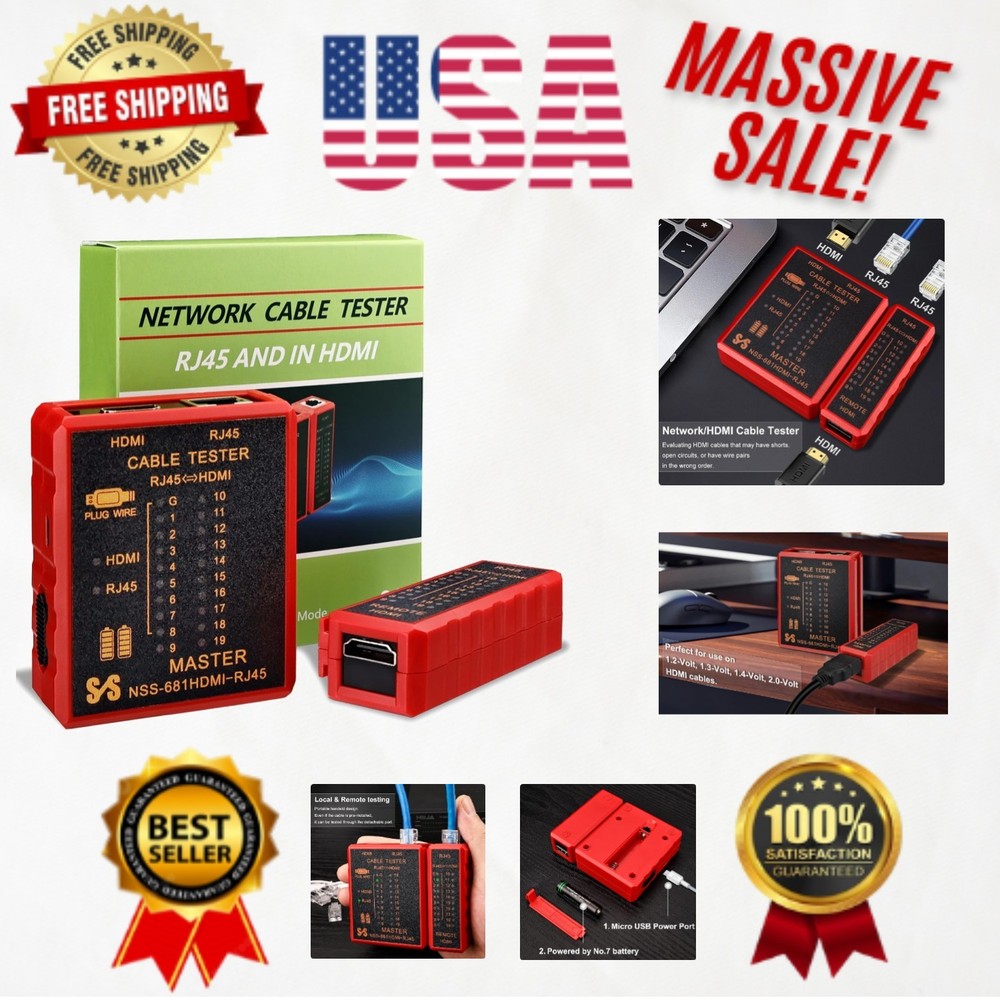 Fast Reliable HDMI RJ45 Cable Tester - Saves Time & Energy-image