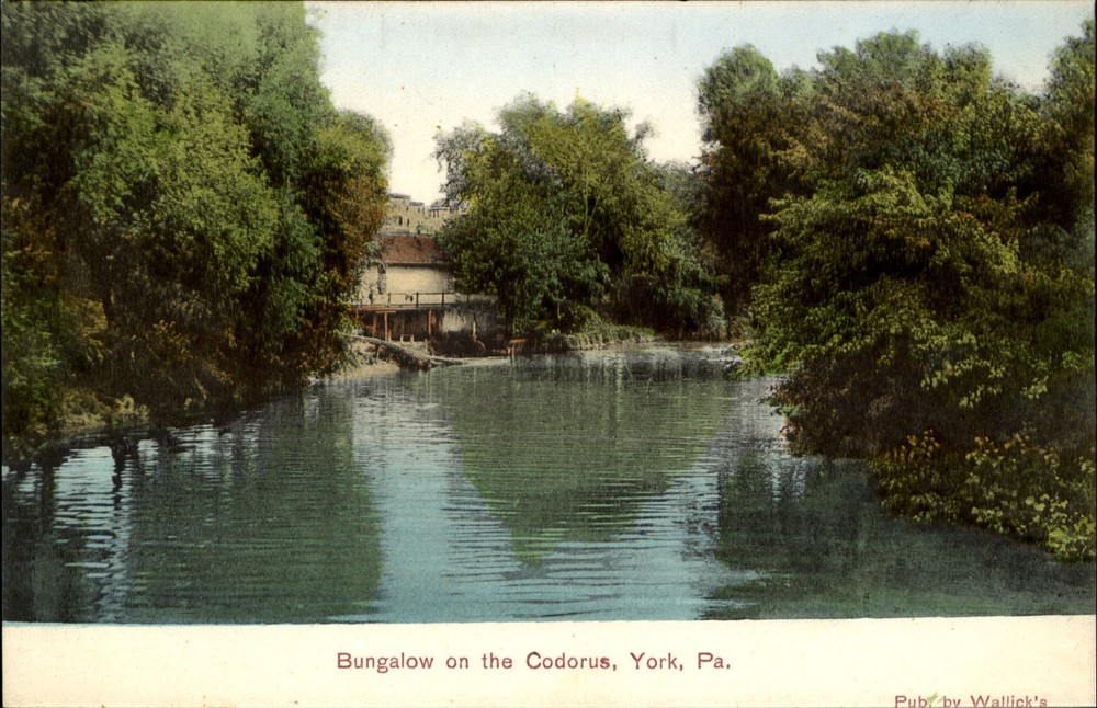Codorus Creek York Pennsylvania PA house bungalow ~ c1910 vintage postcard