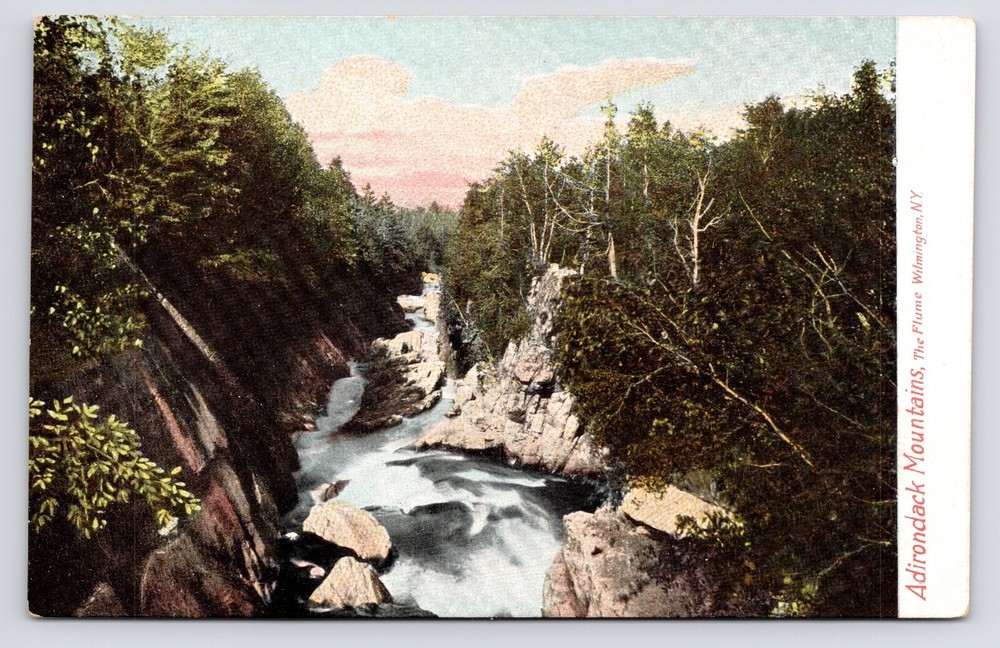 c1905~Adirondack Mountains~Flume~Ausable River~Wilmington New York NY~Postcard