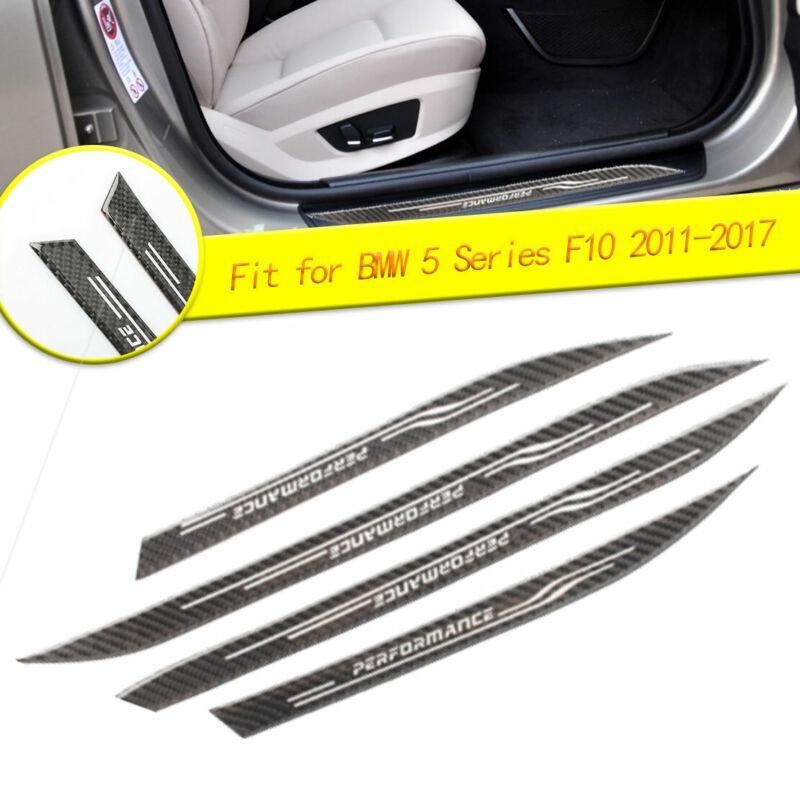 Carbon Fiber Door Sill Scuff Plate Guard Protector Stickers For BMW F10 11-17