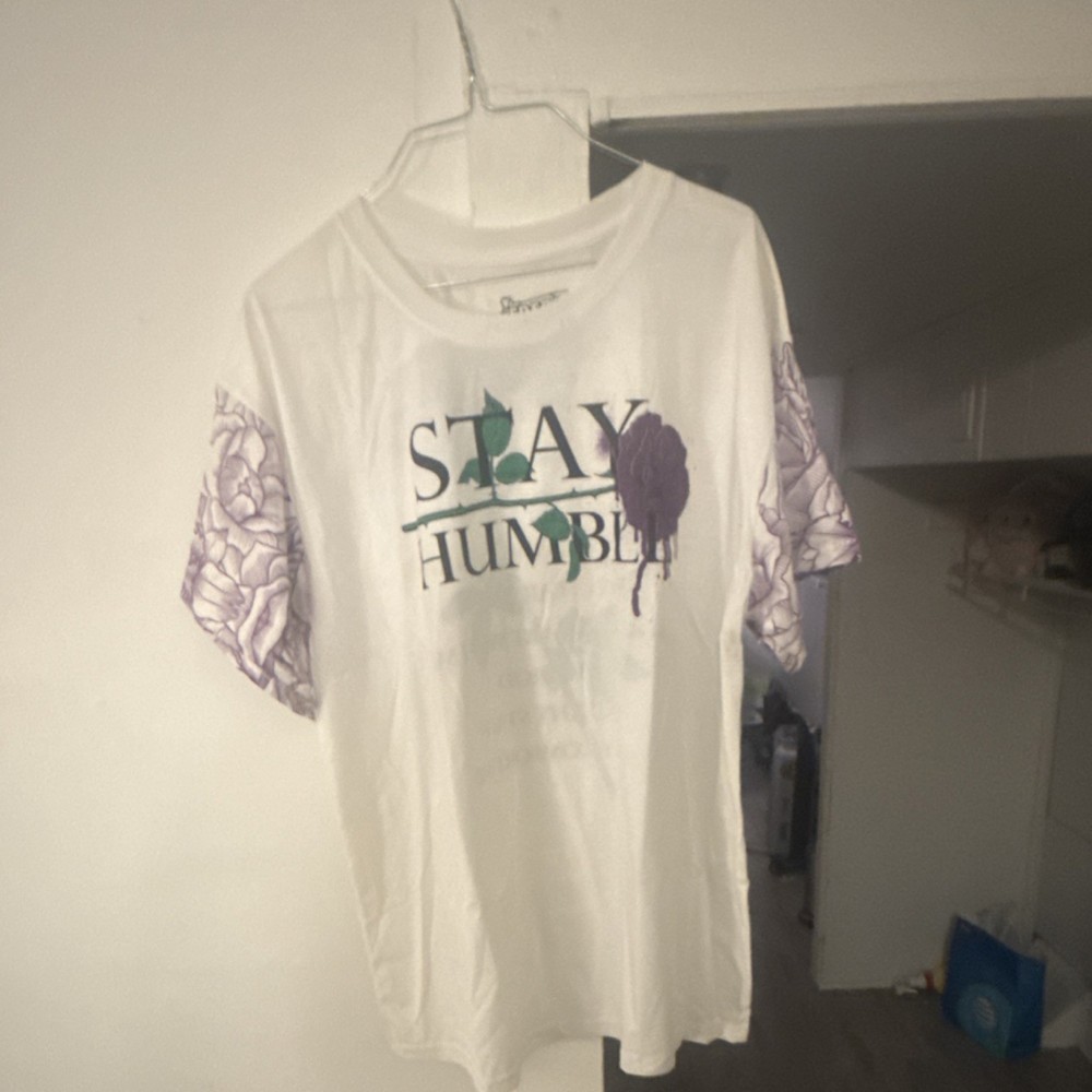 Fresh Laundry Stay Humble Graphic Cotton White Men's Crew Neck T-Shirt XL