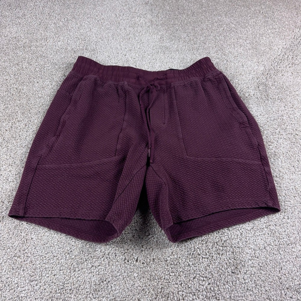 Lululemon Shorts Mens Large Red At Ease Athleisure Stretch Gym Training Casual