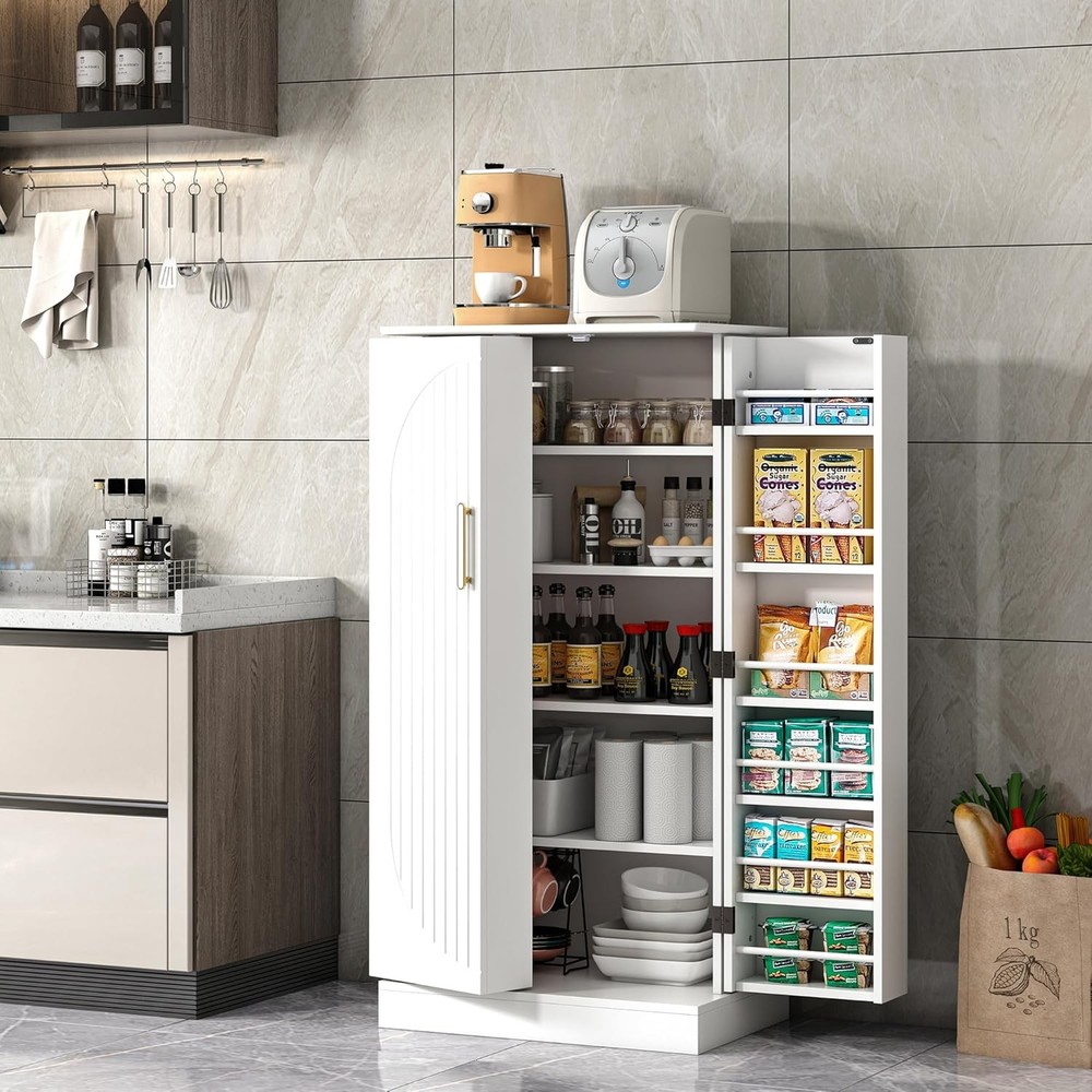 47-Inch Kitchen Pantry Storage Cabinet with Adjustable Shelves