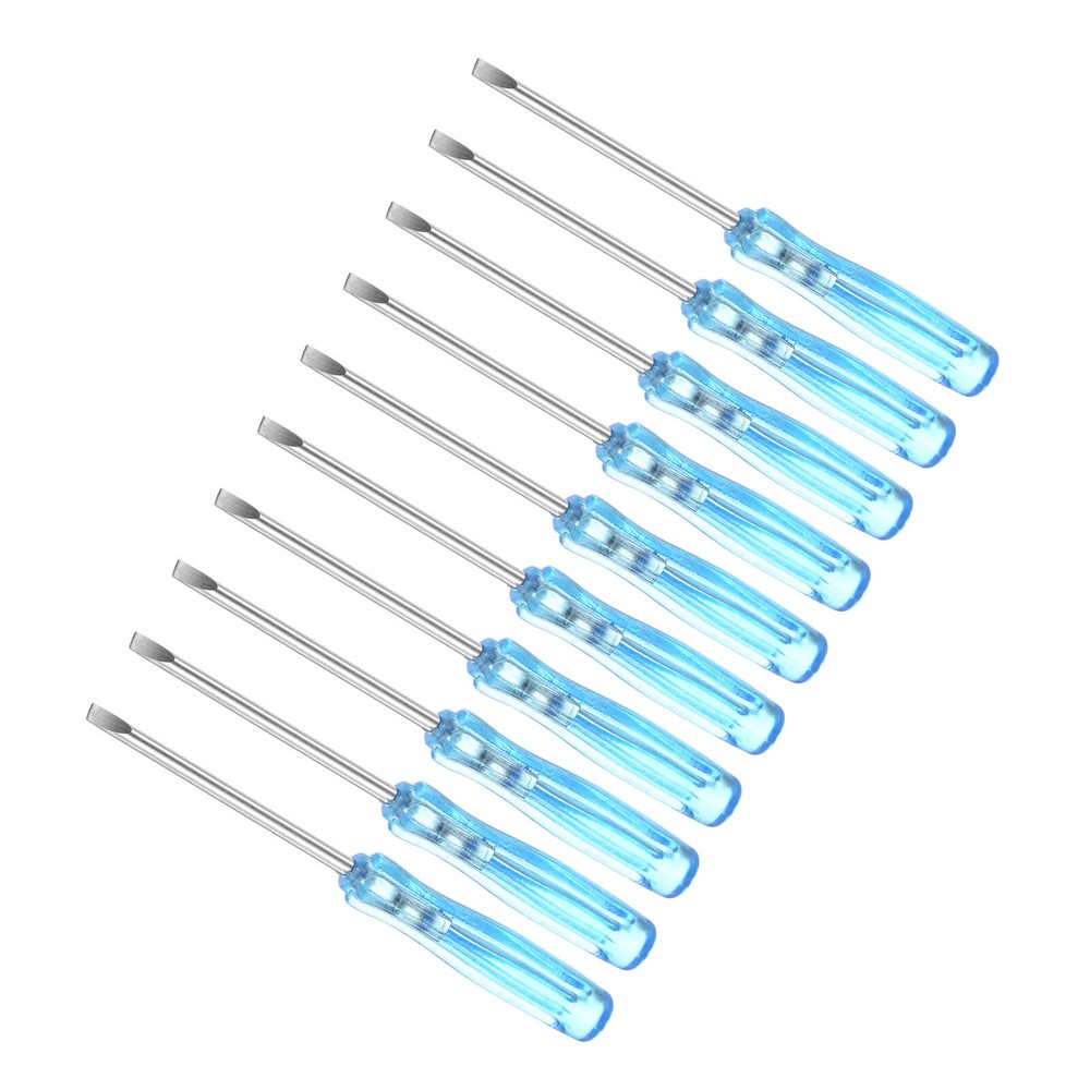 10pcs 2.0mm Slotted Screwdriver Set with Anti-Slip Handle 65mm