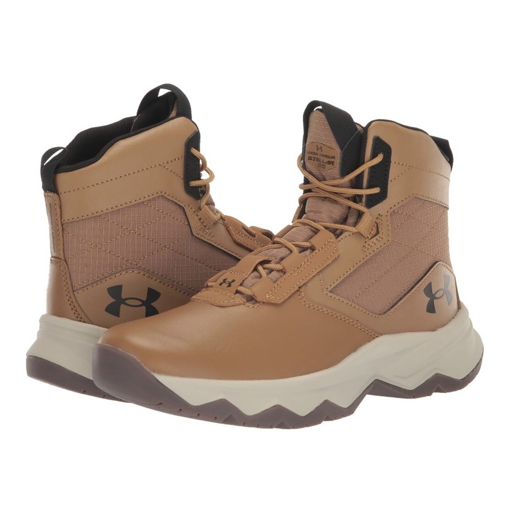 Under Armour Stellar G2 6-Inch Tactical Hiking Boots Tan Mens Size 9.5 New