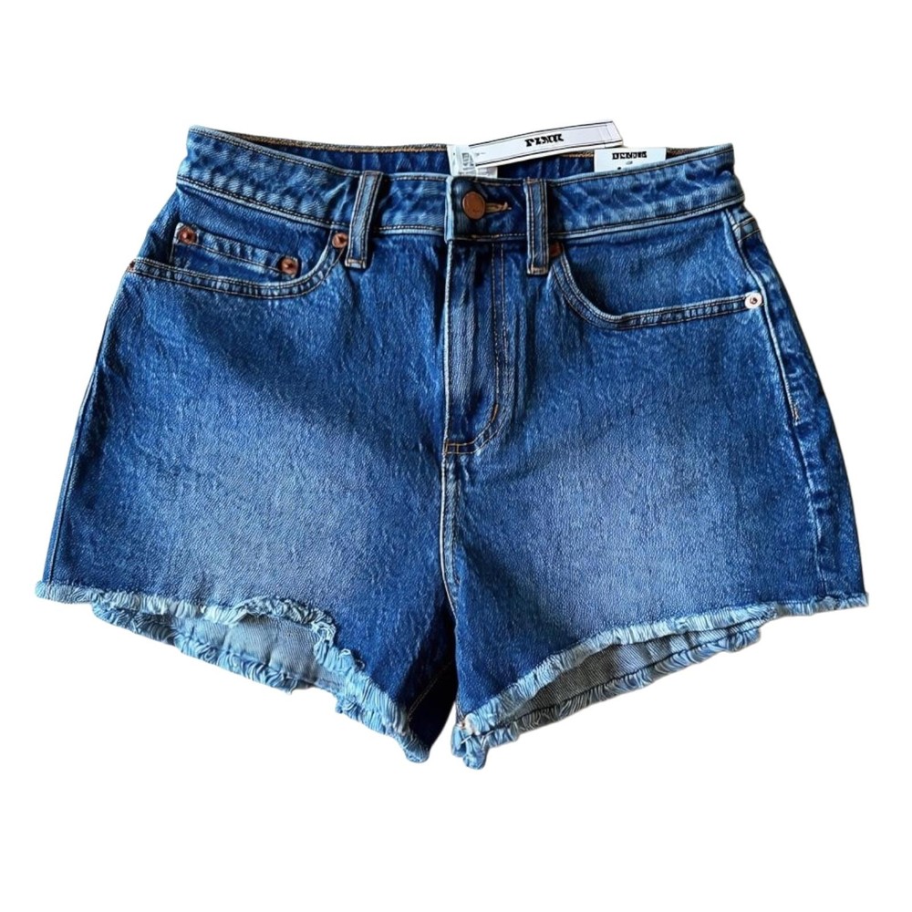 Nwt Victoria Secret Pink Shorts High-Waisted Cut Off Size 4 Blue
