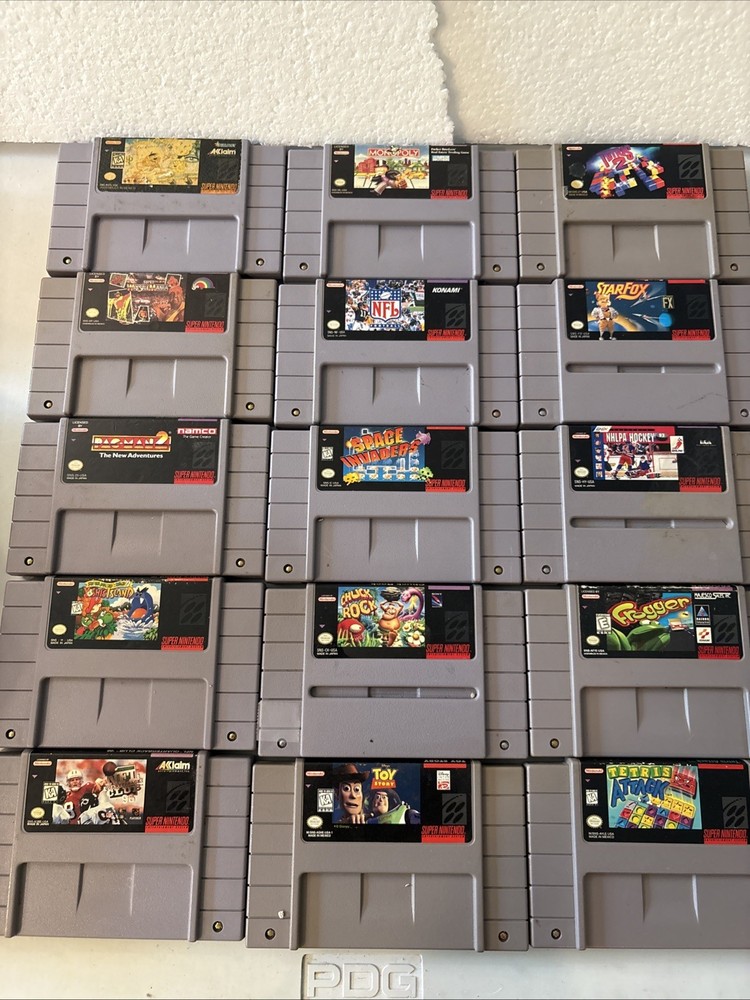 Lot of 15 Super Nintendo SNES Games -Tested And Working -Yoshi Island Starfox