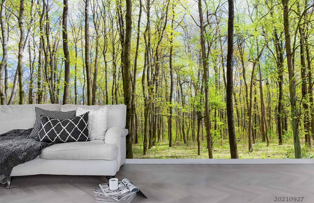 3D Green Forest Nature Scenery Wall Murals Wallpaper Murals Wall Sticker 47