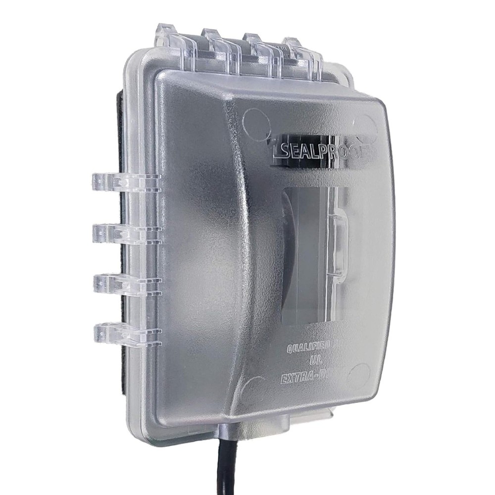 Sealproof 1-Gang Weatherproof In Use Outlet Cover | Standard, Clear Frost
