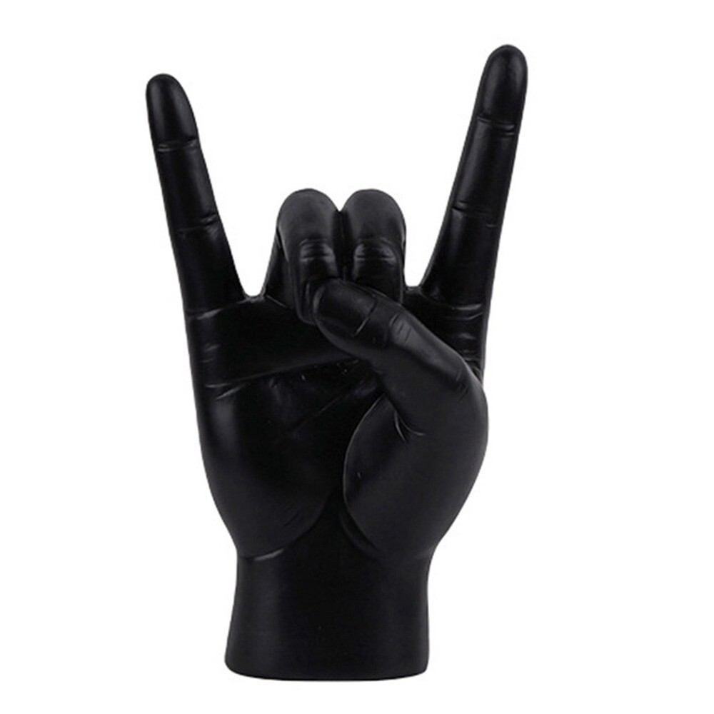 Rock Hand Gesture Statue Rock Music Art Craft Finger Sculpture for Rock5618