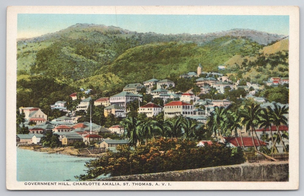 Government Hill Charlotte Amalia St. Thomas US Virgin Islands Postcard