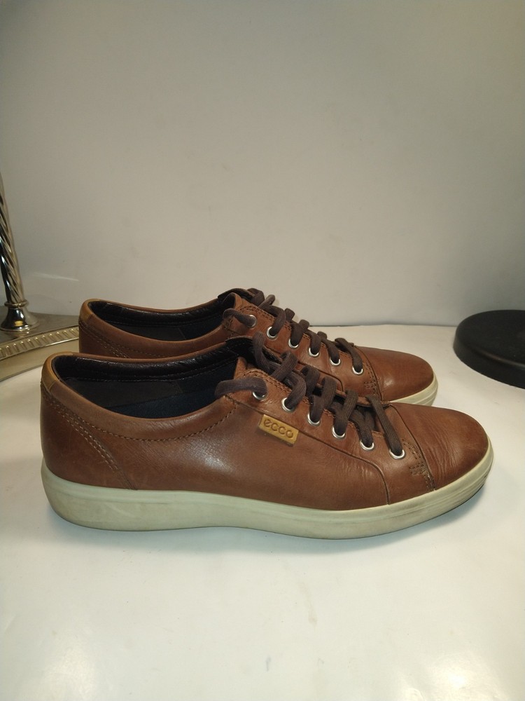 Ecco Soft 7 Brown Leather Sneakers Shoes Men's sz 9(43)