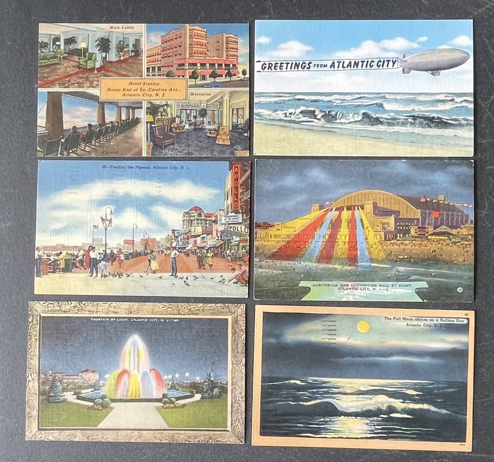 Atlantic City NJ Vintage Postcard LOT Of 6 New Jersey