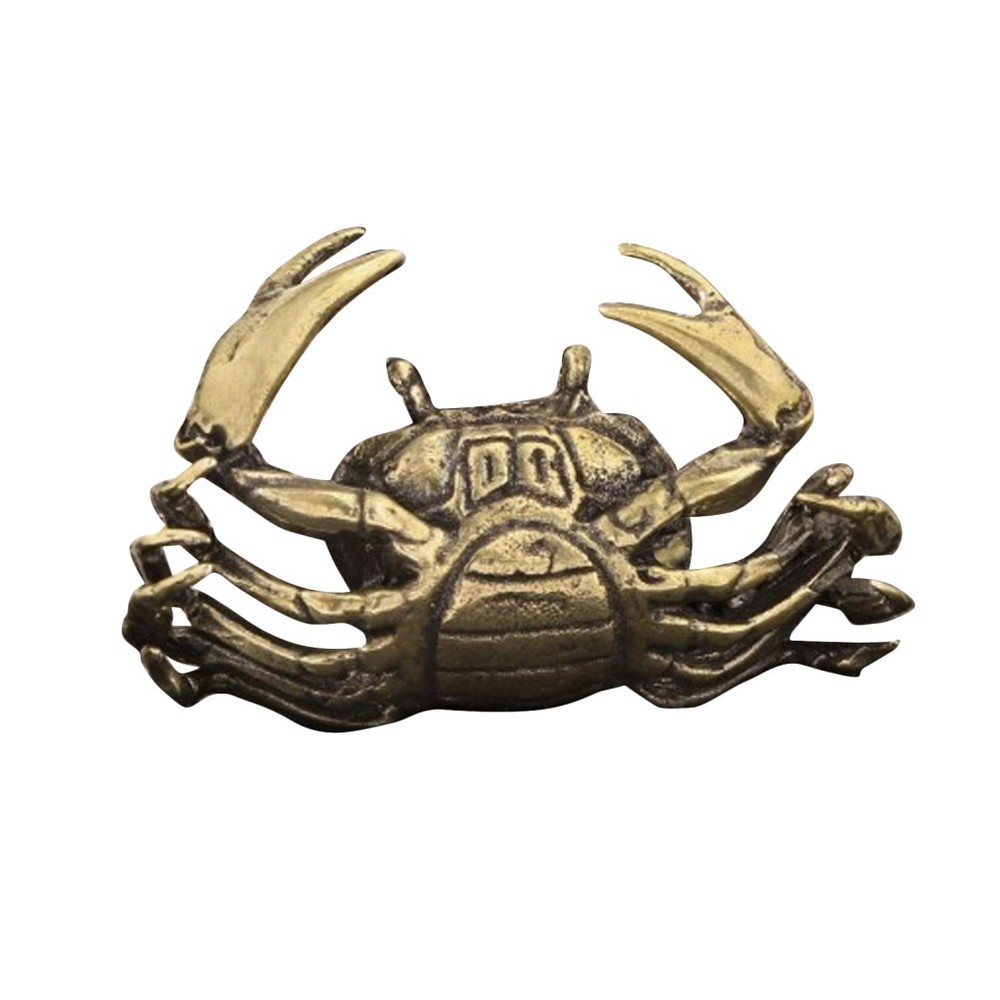 Brass Imitation Crab Tea Pet Coastal Nautical Sculpture Figurine