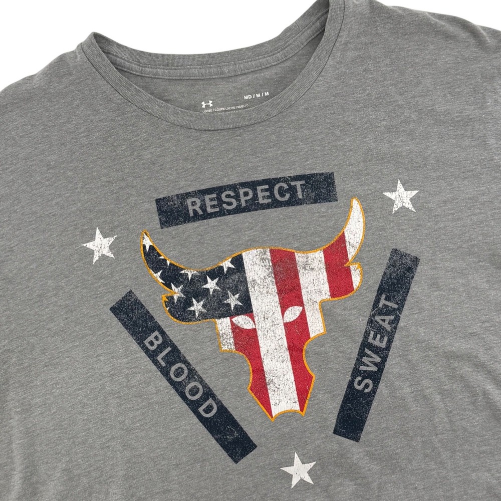 Under Armour Project Rock Blood Sweat Respect Graphic T Shirt Men Medium