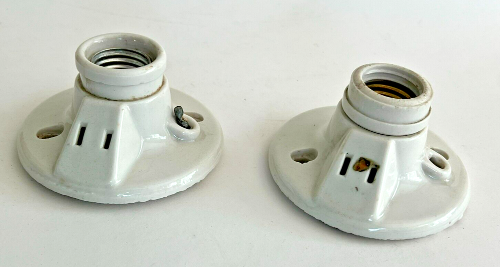 Vintage Porcelain Light Bulb Socket Fixtures Model 1620 by Paulding Antique Lighting Hardware
