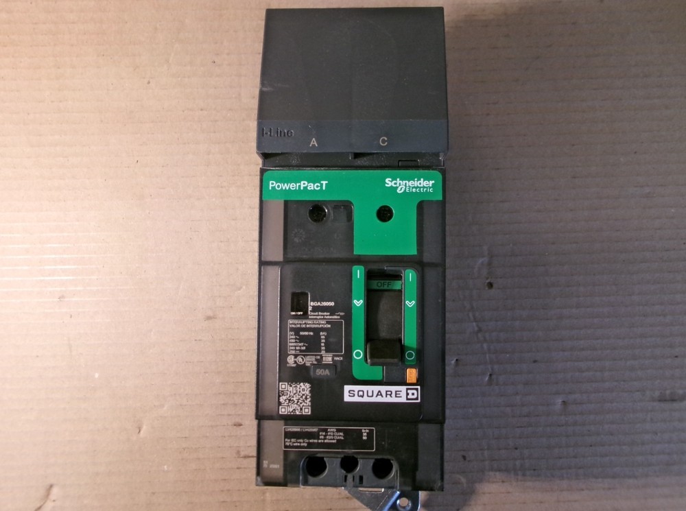 NEW Square D BGA BGA260502 2 Pole 50 Amp 600V AC PHASE Circuit Breaker NTO