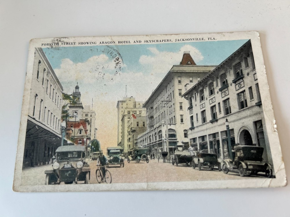 Forsyth Street Showing Aragon Hotel and Skyscrapers Jacksonville Florida FL